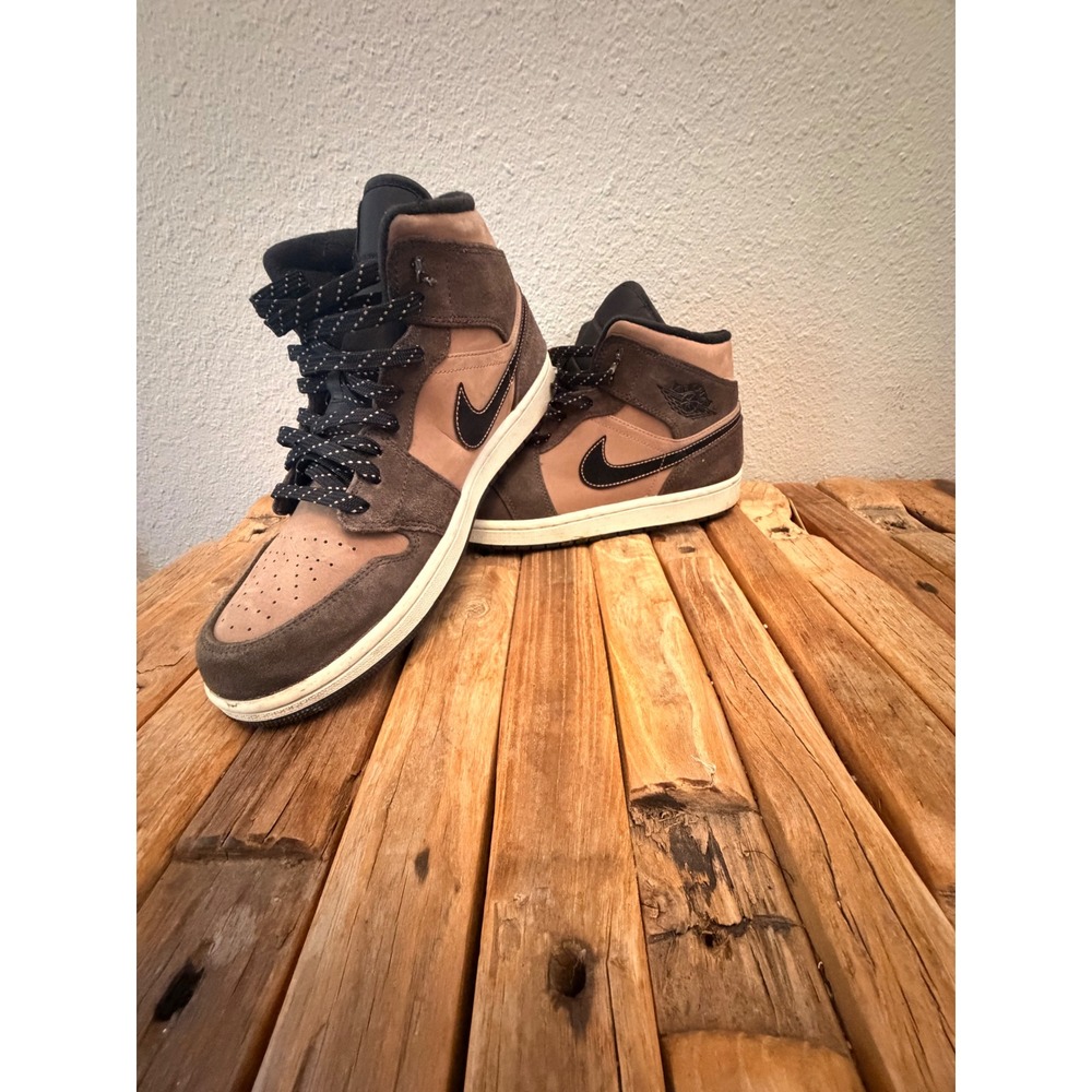Jordan 1 Mid Chocolate Brown Suede DC7294-200 Mens Sneakers